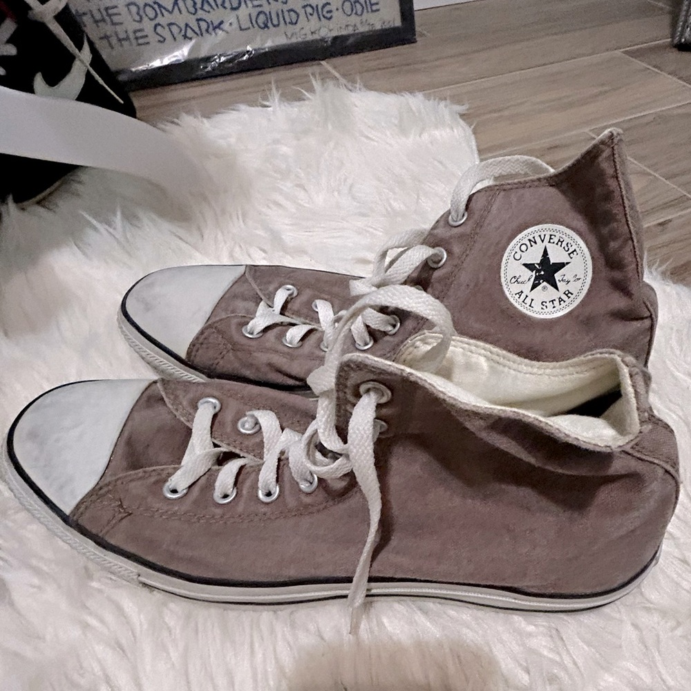 Converse Chuck Taylor Taupe Canvas High Tops Size 13